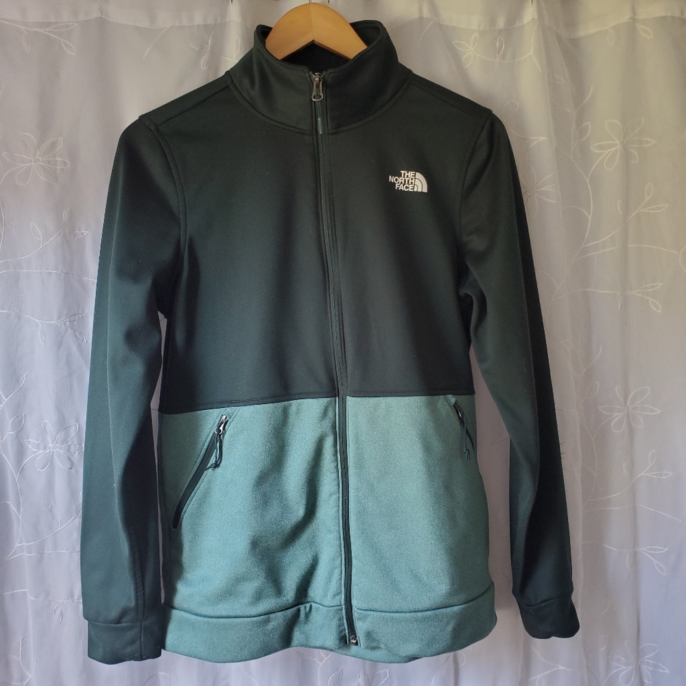 The North Face green colorblock collared zip up lightweight - Picture 1 of 5